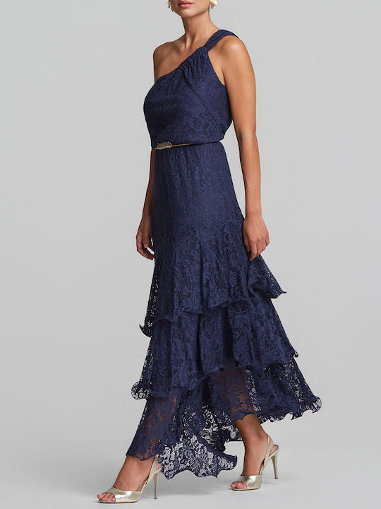 Summer Maxi Dress for Wedding Christening with Lace Blue