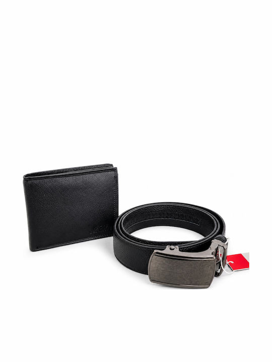 Herrenbrieftasche Schwarz Set