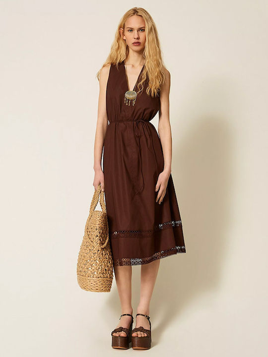 Summer Midi Dress Brown
