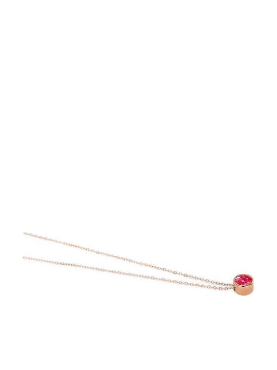 October Moon Tourmaline Necklace with Pink Crystal Rose Gold Alloy Choker με Ροζ Επιχρύσωση October Moon Tourmaline Necklace with Pink Crystal Rose Gold Alloy Choker με Ροζ Επιχρύσωση