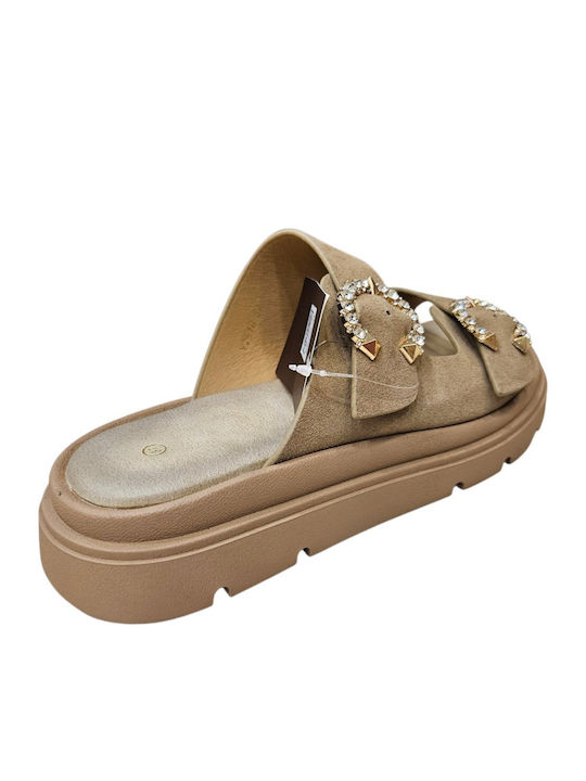 Γυναικεία Σανδάλια Flatforms Χακί