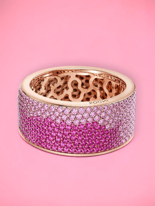 Sogni Sogni Ring with Zircon made of Silver Gold Plated
