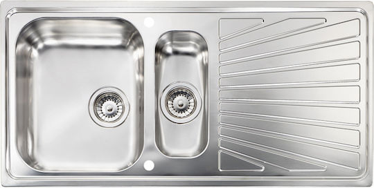 Sanitec Cometa 11465 Kitchen Sink Vessel Left Handed Inox M100xP50cm Silver