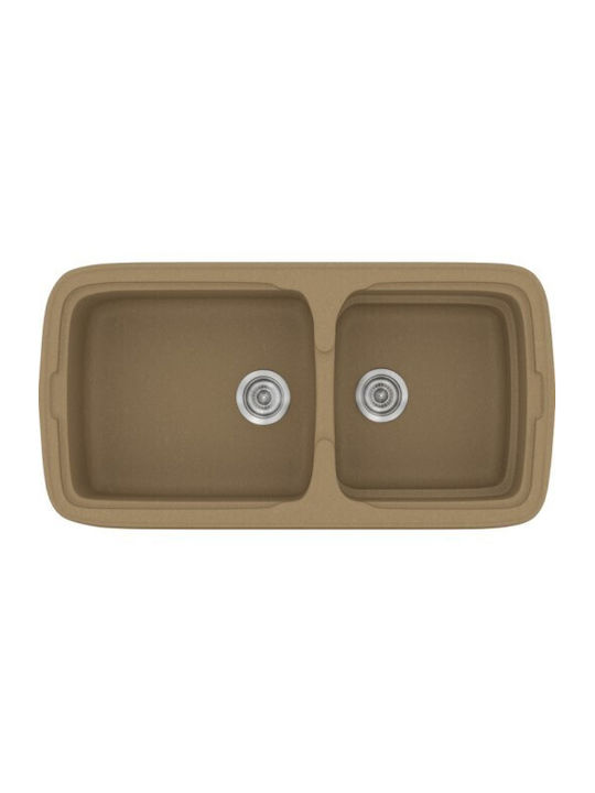 Sanitec Classic 305 Ένθετος Νεροχύτης Inox με Μπαταρία Μ96xΠ51cm Λευκός