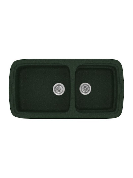 Sanitec Classic 305 Ένθετος Νεροχύτης Inox με Μπαταρία Μ96xΠ51cm Λευκός