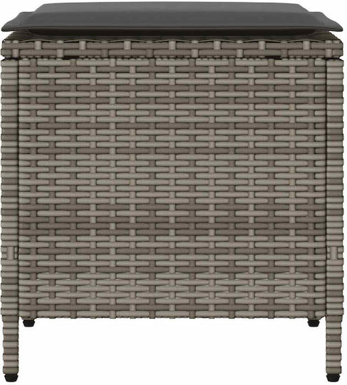 Outdoor Chair Rattan Gray with Cushion 4 Pieces
