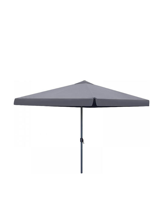 Professionelle Quadratische Aluminium Garten- und Terrassen-Sonnenschirm Grau 3x3m