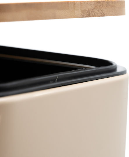 TnS Bamboo Slim Bamboo Καλαθάκι Μπάνιου Soft Close 5lt Μπεζ