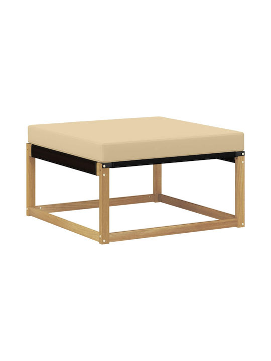 Wooden Garden Stool Cube for Outdoor Use with Cushion White