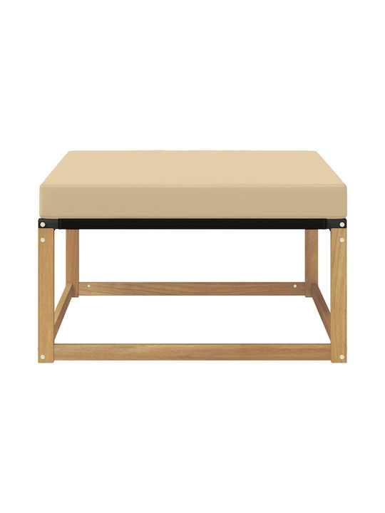 Wooden Garden Stool Cube for Outdoor Use with Cushion White