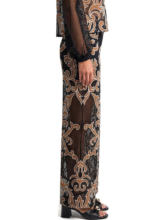Damen Hochgebirge Baumwoll Pantaloons Braun-Schwarz