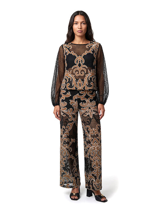 Damen Hochgebirge Baumwoll Pantaloons Braun-Schwarz