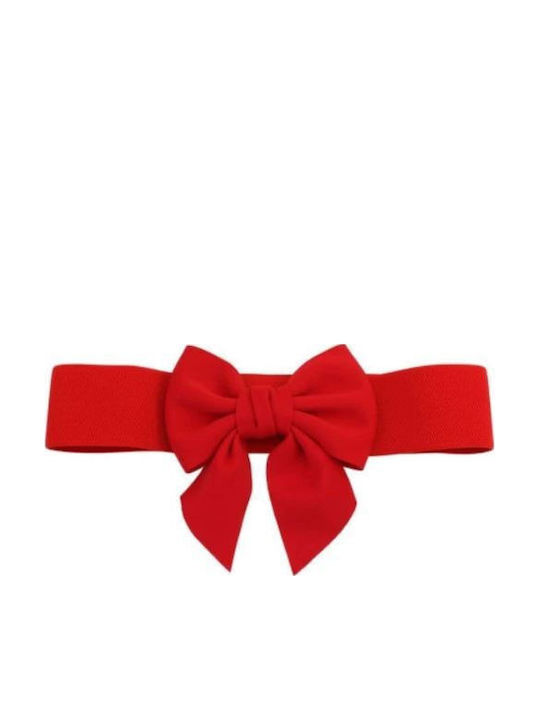Wide Elastic Women's Red Belt