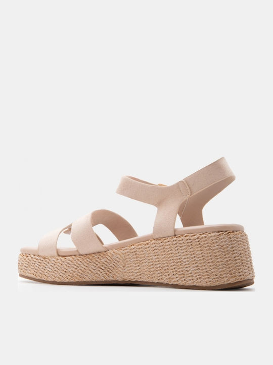 Summer Women's Platform Shoes In Espadrille Style Beige