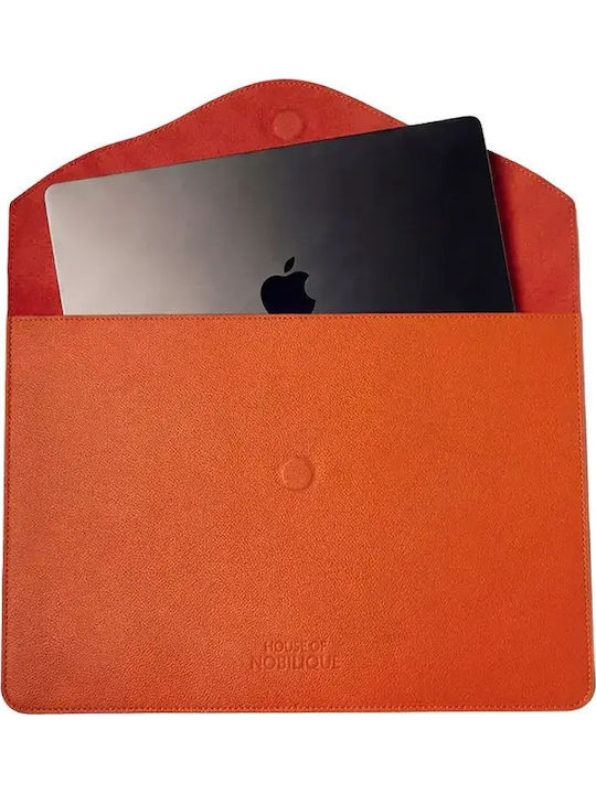 Premium Envelope-style Laptop Sleeve Genuine Leather House Nobilique Orange