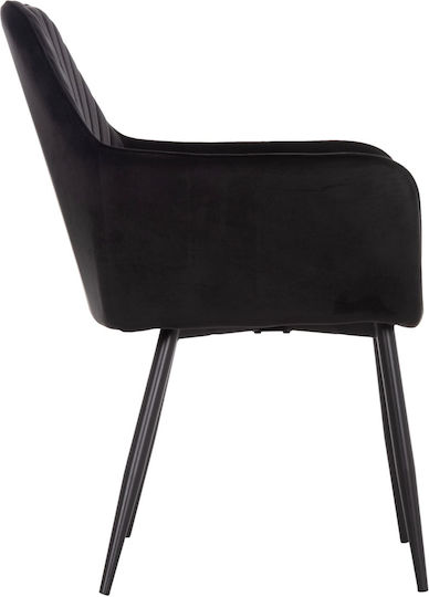 Latrell Ess- und Küchenstühle Samt Schwarz 2 Stück 55x57x84cm