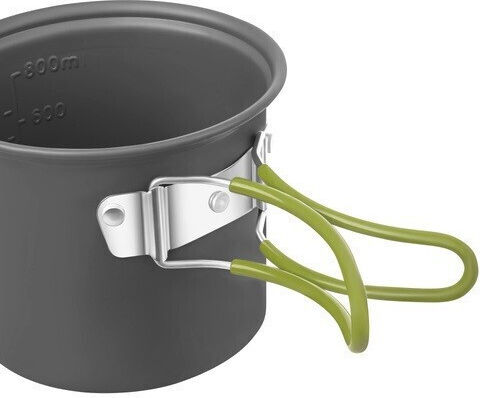 Set De Gătit Camping Zola 2 Oale 0,8/0,4 L Tacâmuri Pliabile Compacte Incluse Husă De Transport Gri