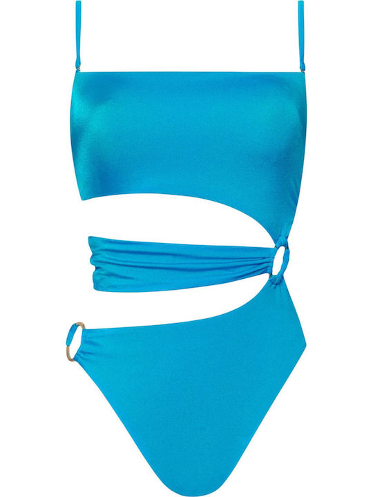 Strapless Ολόσωμο Μαγιό Μπλε