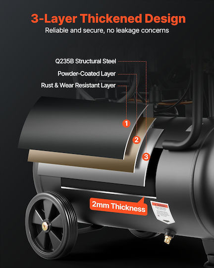 Vevor Air Compressor with 2hp Power and 30lt Air Chamber