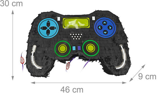 Relaxdays Set Pinata Gamer Baston Mască Albastră Galbenă Roșie 30x9x46 Cm