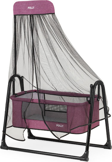 SteweHome Cradle with Mattress and Wheels Purple