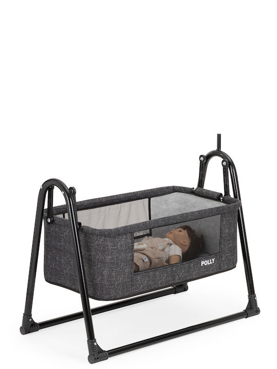 SteweHome Cradle with Mattress and Wheels Black