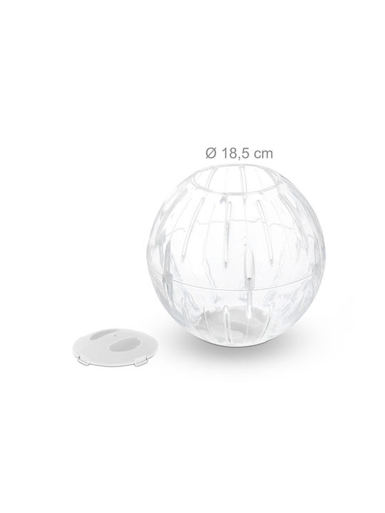 Relaxdays Hamster Ball White Lid White Transparent 18.5x18.5x18.5 Cm