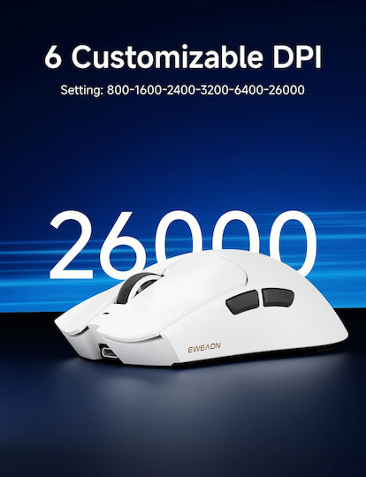 Eweadn S9 Ασύρματο Gaming Ποντίκι 42000 DPI Λευκό