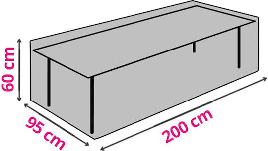 Progarden Waterproof Protective Table Cover 200x95x60cm in Black Color