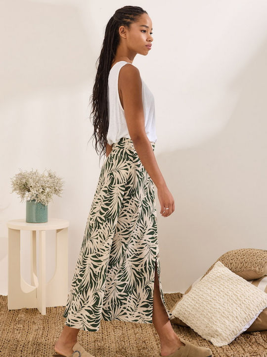 Midi Φούστα Floral Χακί