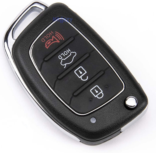 Калъф за Сгъваем Ключ Hyundai I10 I20 I40 Tucson Santa Fe Ix35 4 Бутона
