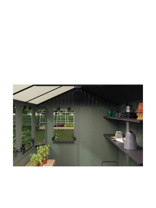Plastic Garden Shed Premier Green L1.9xW2.44xH2.21m