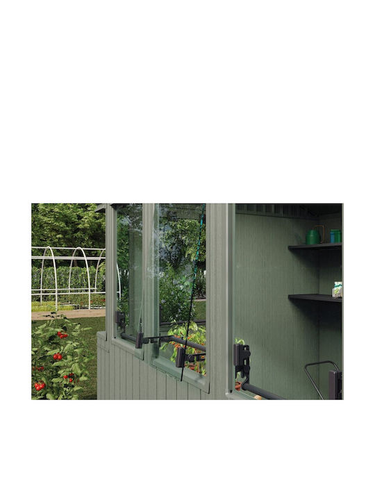 Plastic Garden Shed Premier Green L1.9xW2.44xH2.21m