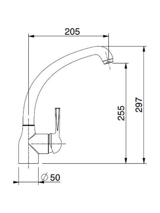 Sanitec Jolla Kitchen Faucet Counter Grey