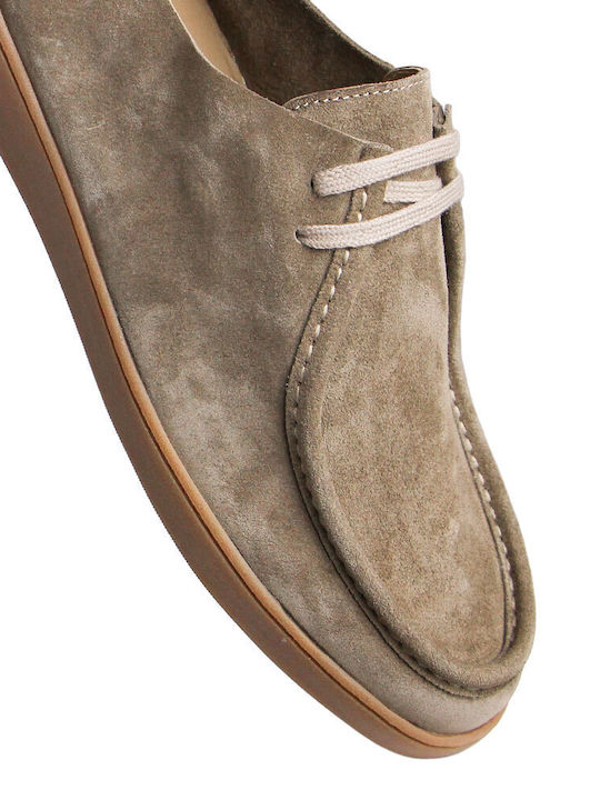 Leather Men's Moccasins In Tabac Brown Colour