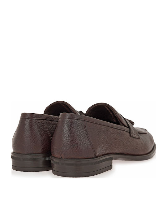 Δερμάτινα Ανδρικά Loafers σε Καφέ Χρώμα
