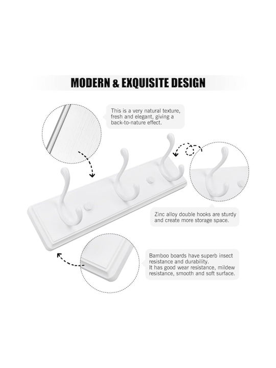 Uncle George Wall Key Hook Metallic 3 Hooks 36x8x9cm