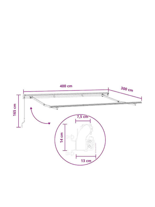 vidaXL Тента Тераса Бежова 4x3m