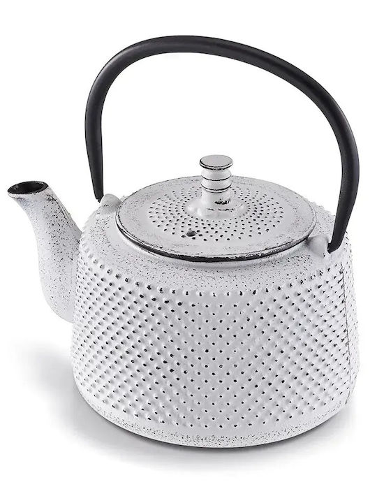 Beka Ceainic cu Filtru din Fontă Alb 800ml