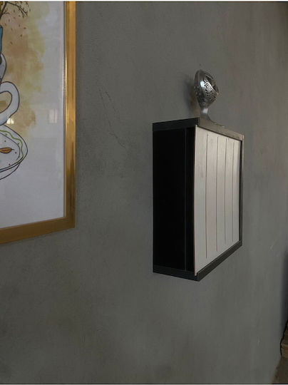 Wall Living Room Cabinet Made of Black Particle Board 39x11x11cm