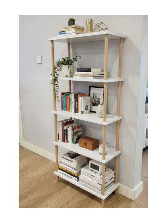 Weißes Bücherregal 60x25x136cm