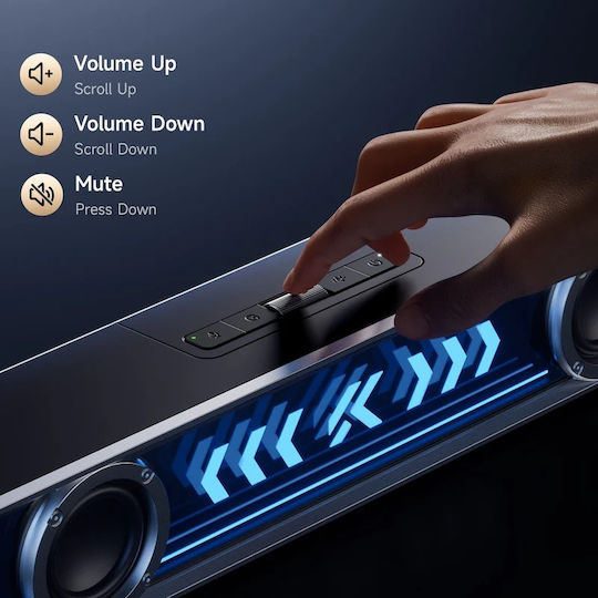 MCHOSE K20 Pro Ηχεία Υπολογιστή 7.1 με RGB Φωτισμό και Bluetooth Ισχύος 10W Μαύρα