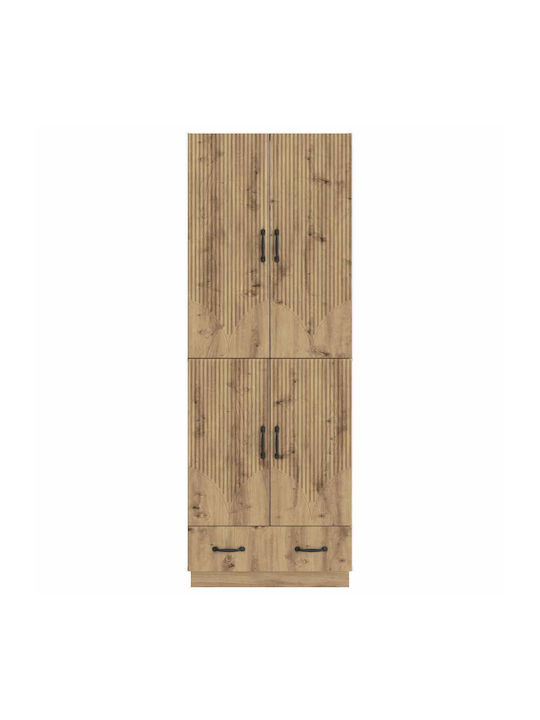 Wall Living Room Cabinet Made of Particle Board in Oak 66x34.5x92cm