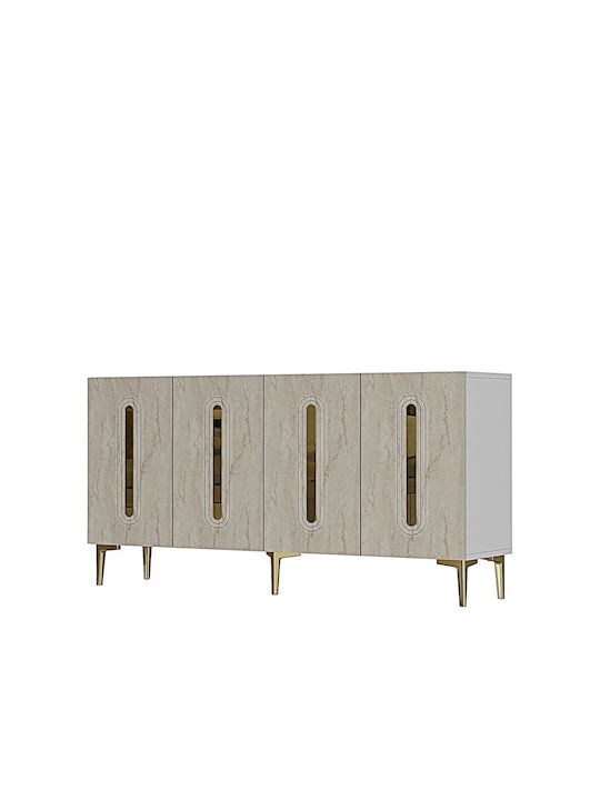 Μπουφές Ξύλινος Λευκός 150x32x75cm