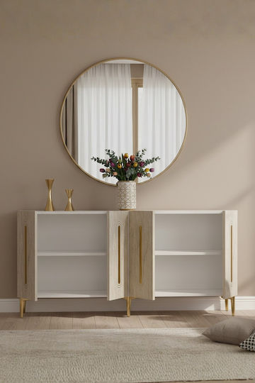 SteweHome Sideboard Holz 150x32x75cm Weiß