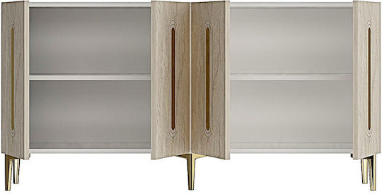 SteweHome Sideboard Holz 150x32x75cm Weiß