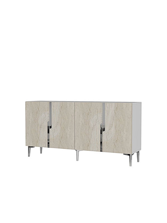 Μπουφές Ξύλινος Λευκός 150x32x75cm