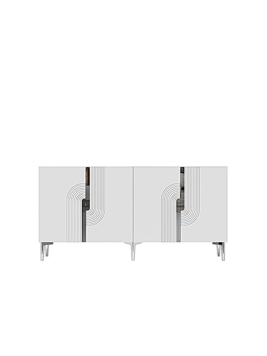 Μπουφές Ξύλινος Λευκός 180x32x75cm