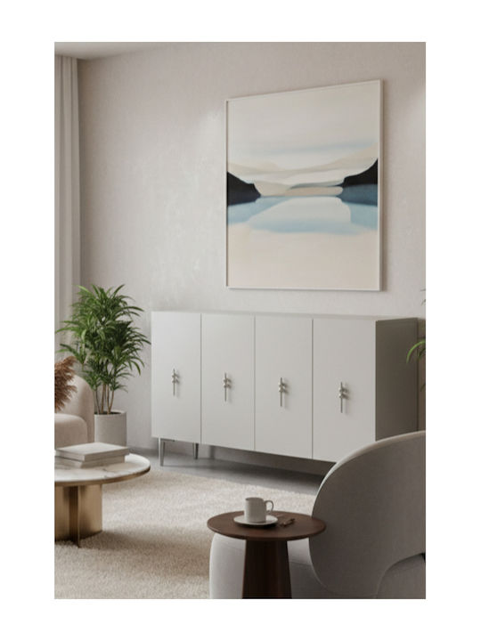 Μπουφές Ξύλινος Λευκός 120x32x75cm