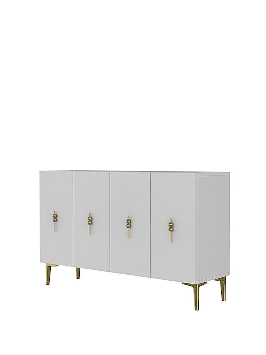Μπουφές Ξύλινος Λευκός 120x32x75cm